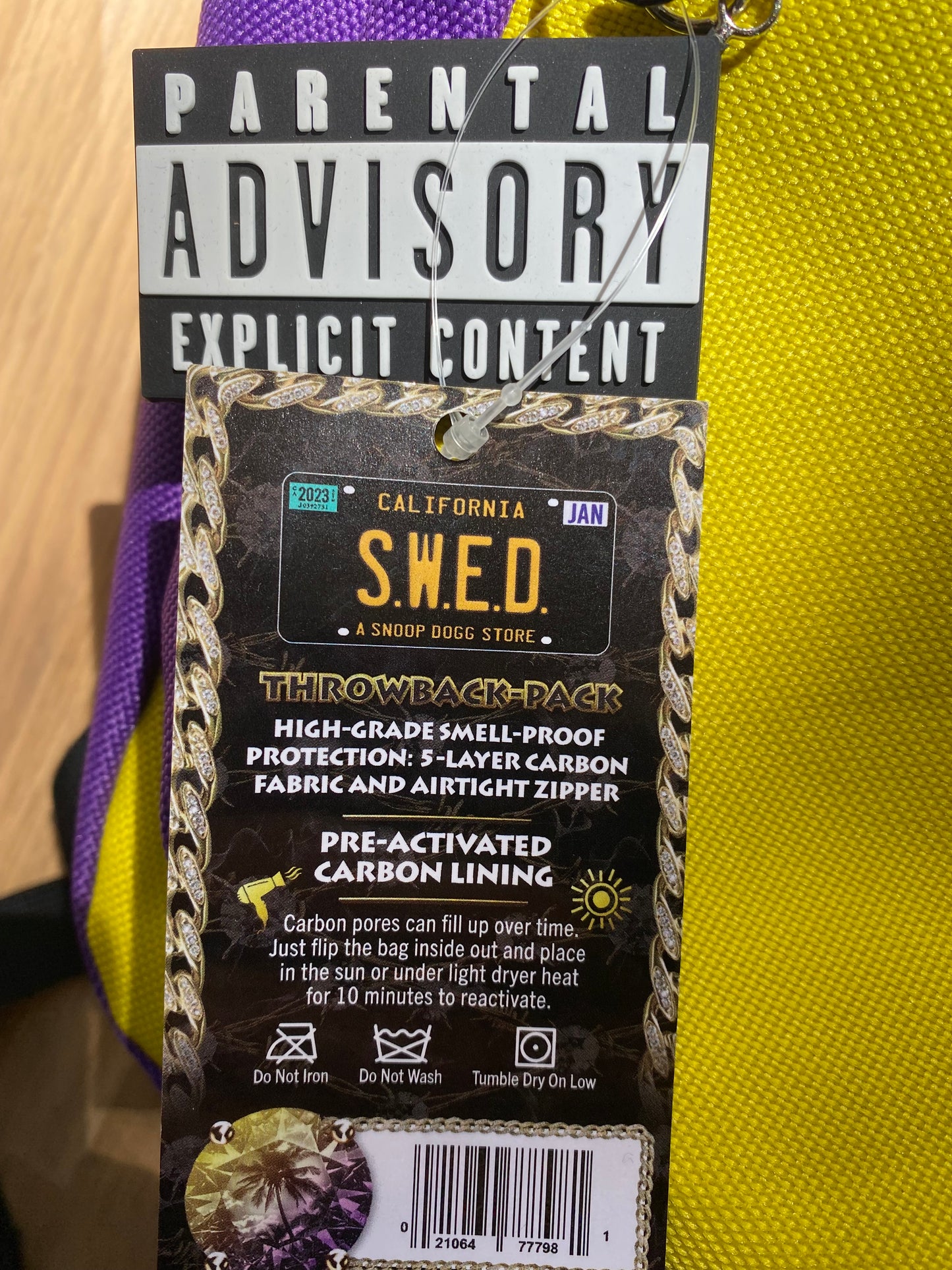 DRR - Geruchsdichter Überwurfrucksack - Gelb Lila