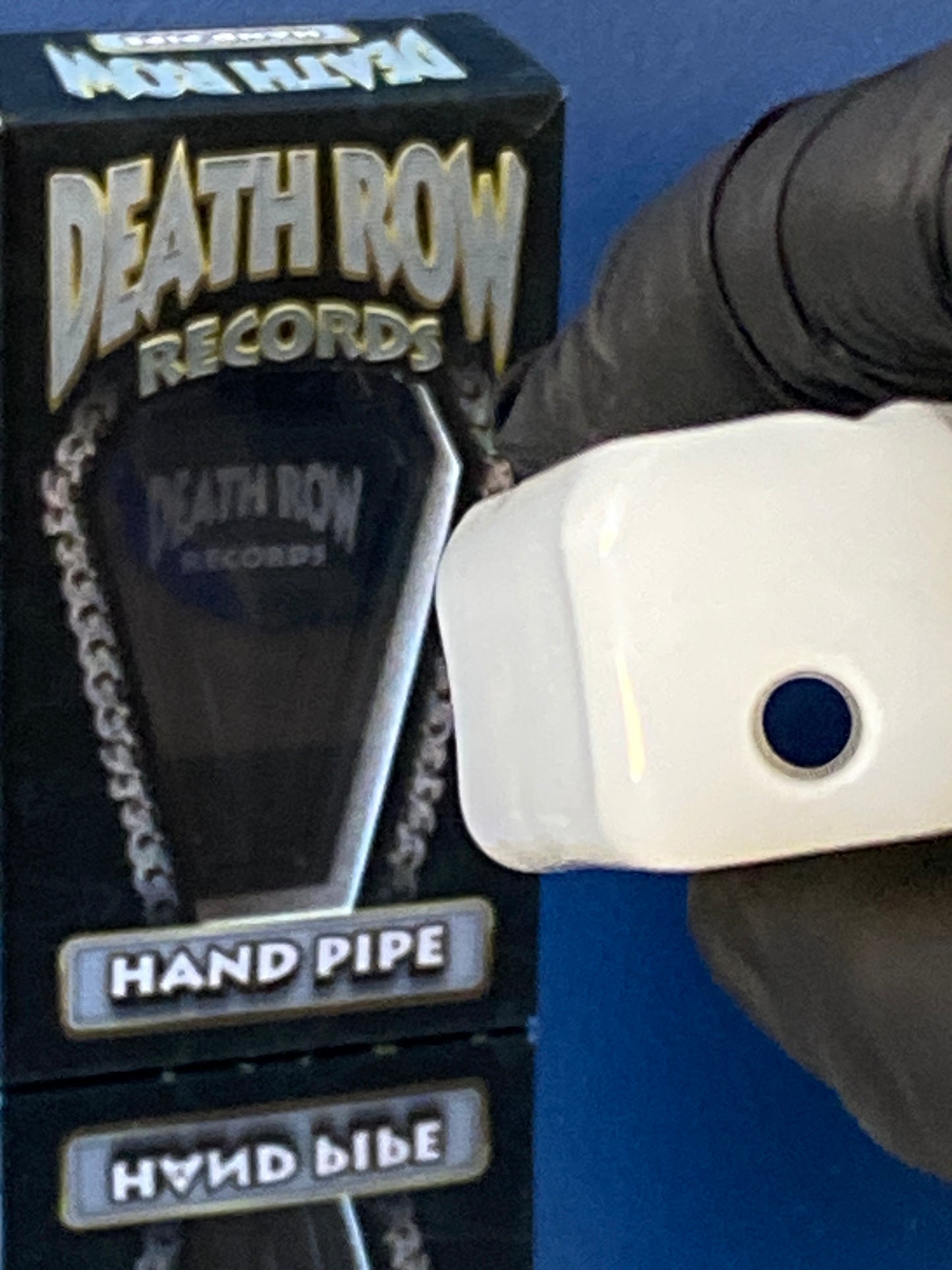 Death Row Records Coffin Hand Pipe 4" Weiß - Legendäres Hip-Hop Sammlerstück