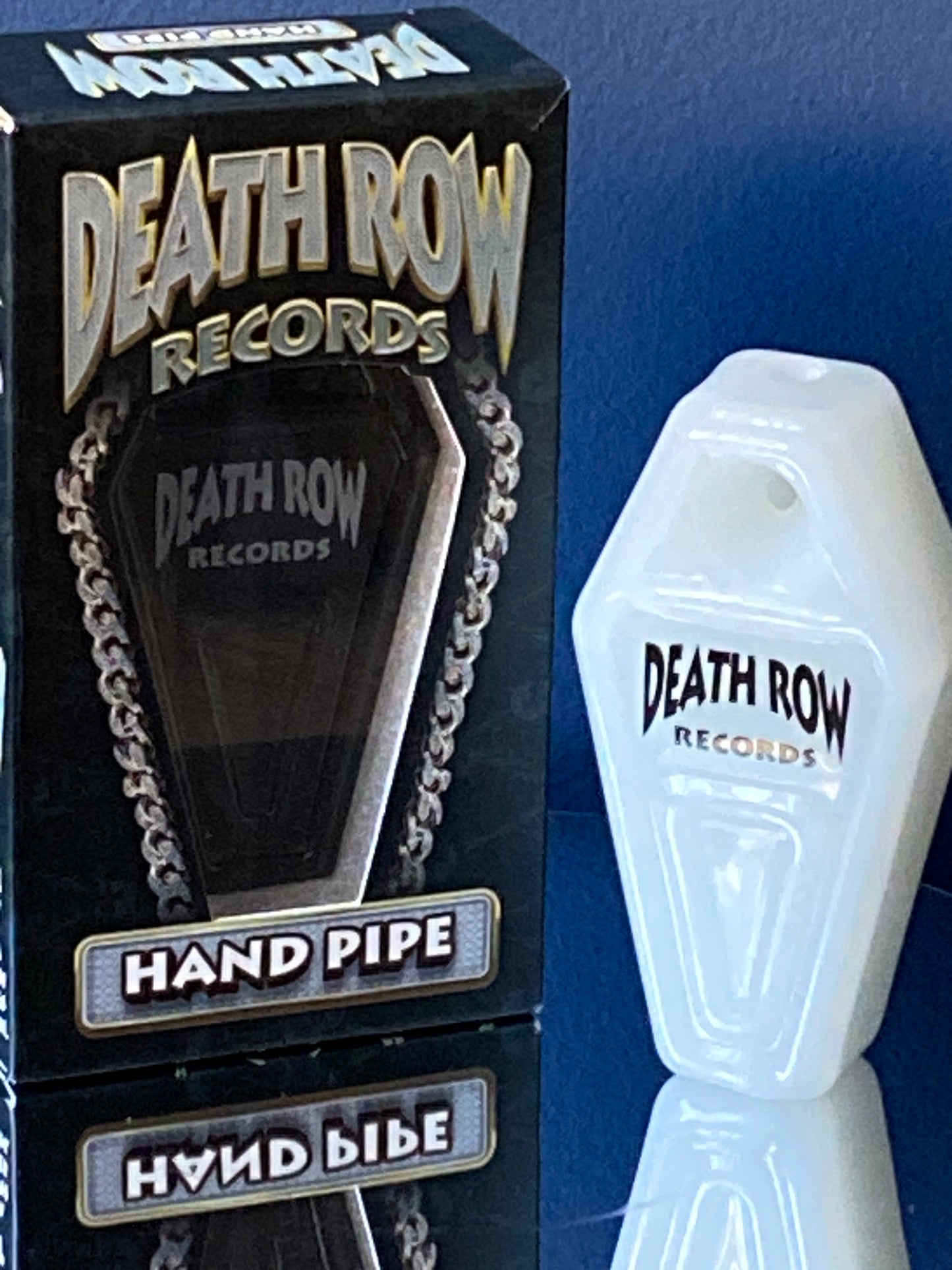 Death Row Records Coffin Hand Pipe 4" Weiß - Legendäres Hip-Hop Sammlerstück