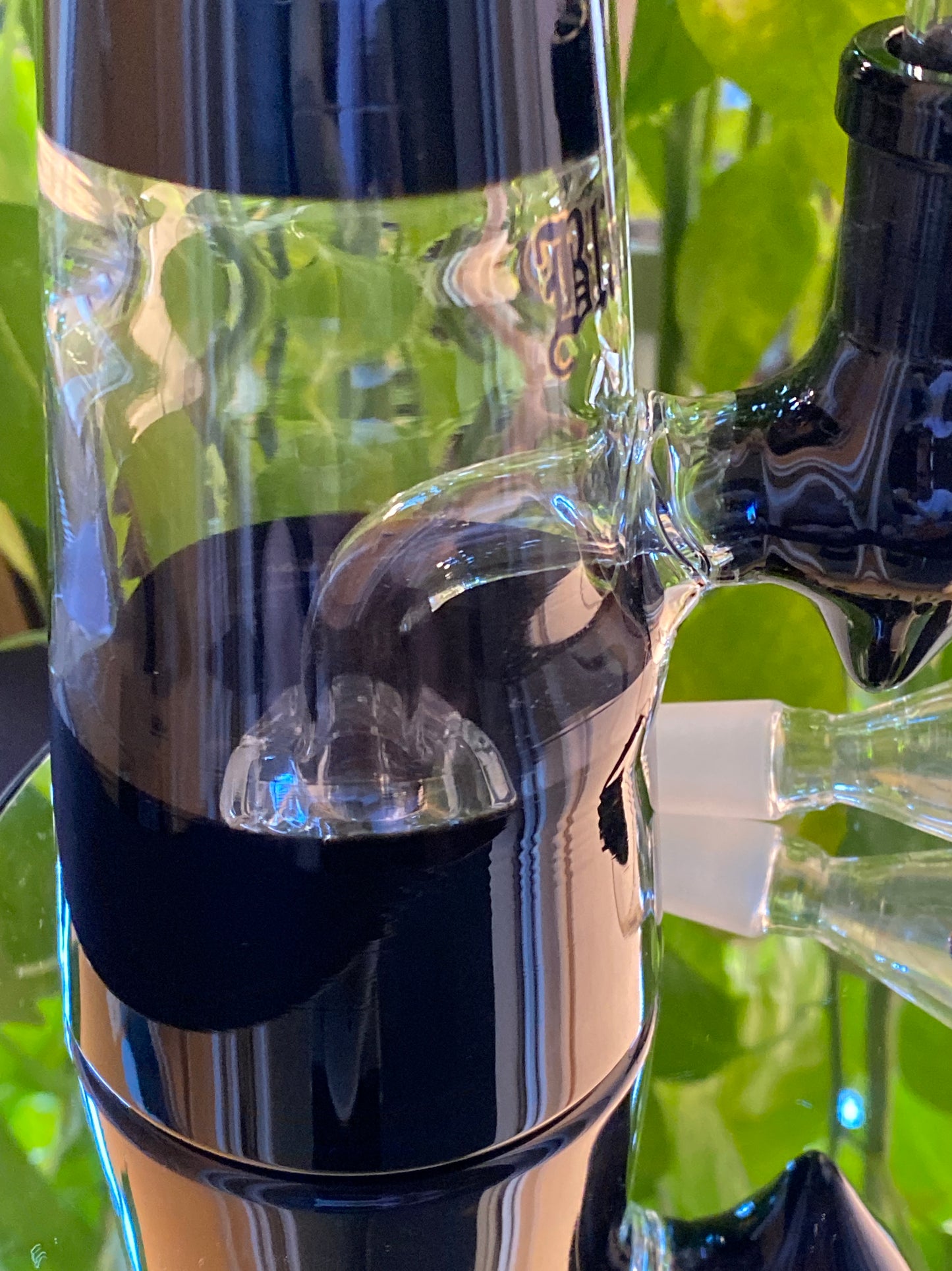 Black Leaf Glasbong Trommelperko Öl Kräuter