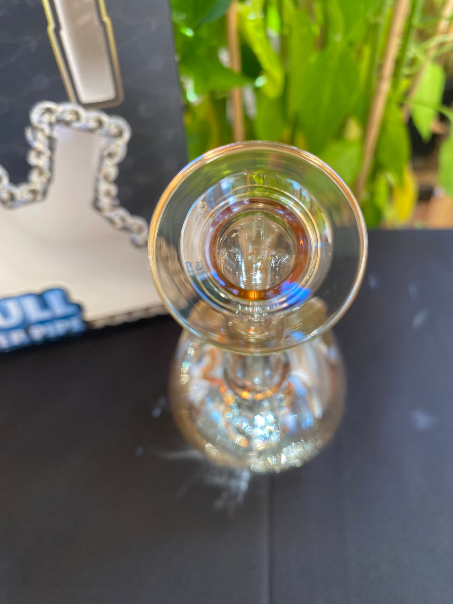 Death Row Records Wasserpfeife 5,5" - Totenkopf Design Metallic mit 14mm Kopf