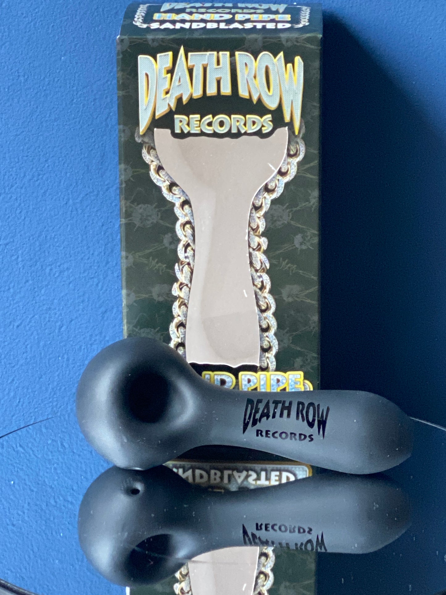 Death Row Records - 4" Sand Blasted Spoon Hand Pipe - Black
